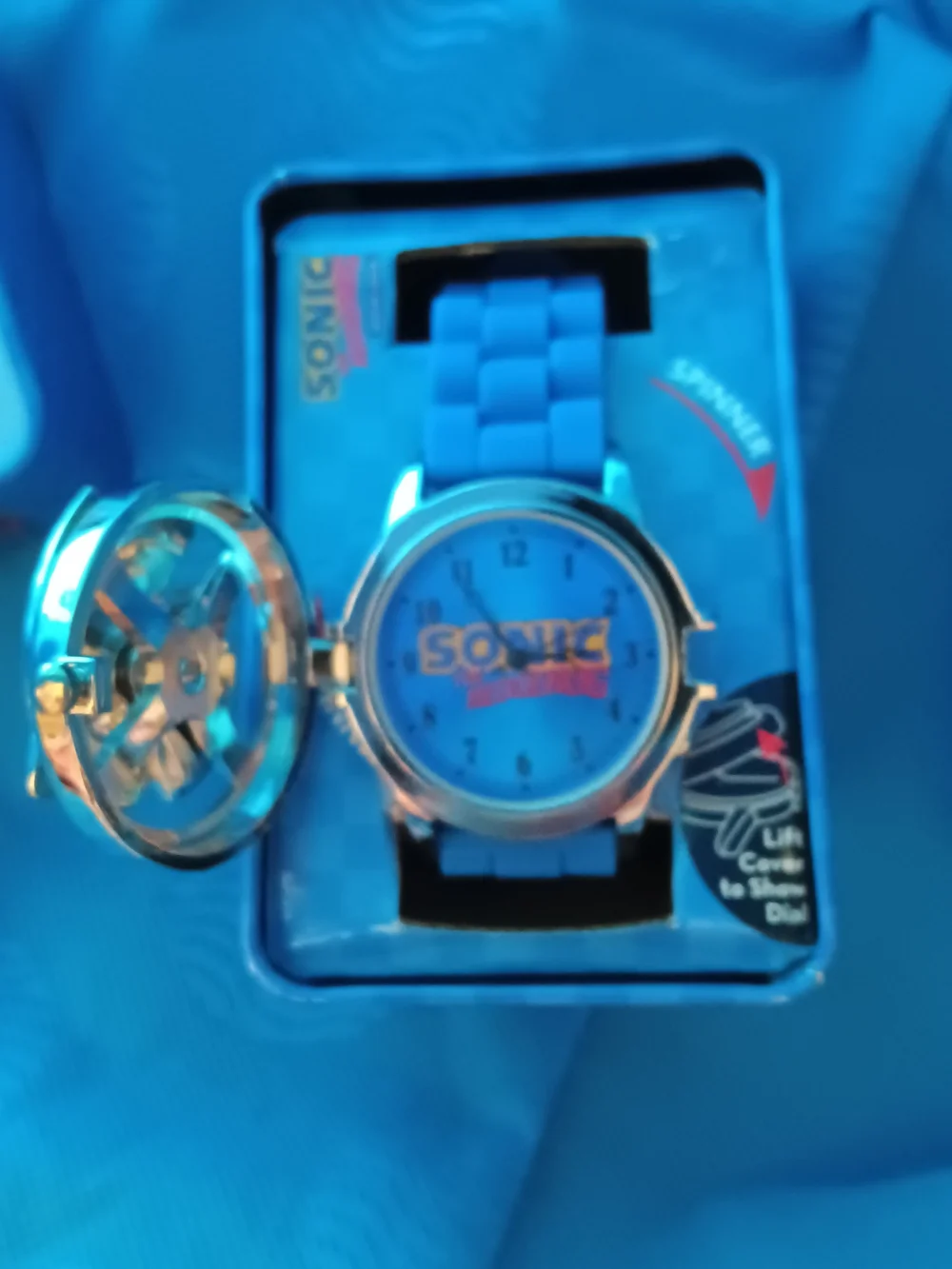 Blue Sonic The Hedgehog Fidget Spinner Watch